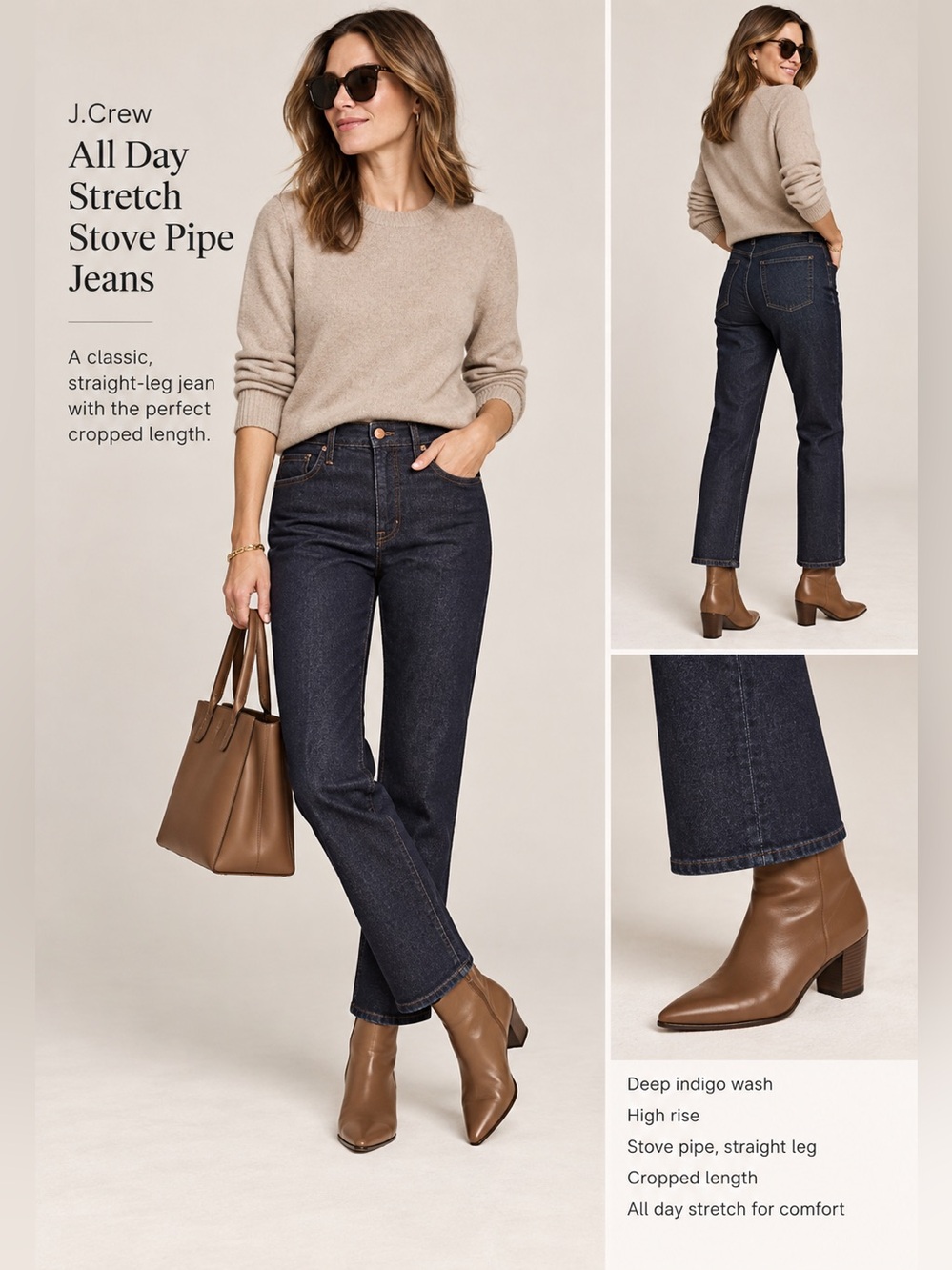 J. Crew women all day stretch NWT stove pipe jeans
